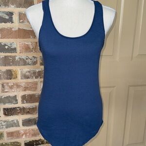NWT Joules Bo Scoop Neck Round Hem Tank Blue Cotton Embroider Rabbit Logo Size 4